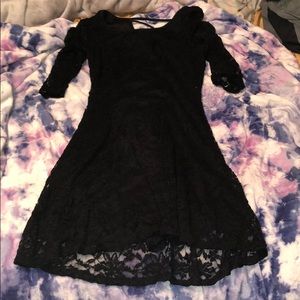 Black floral dress with open back